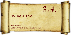 Holba Alex névjegykártya